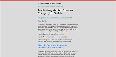Archiving Artist-Run Spaces Resources