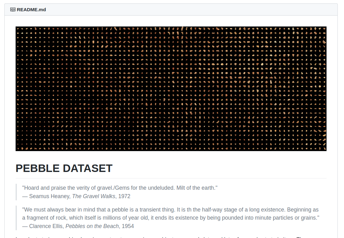 Jeffrey Thompson - Pebble Dataset