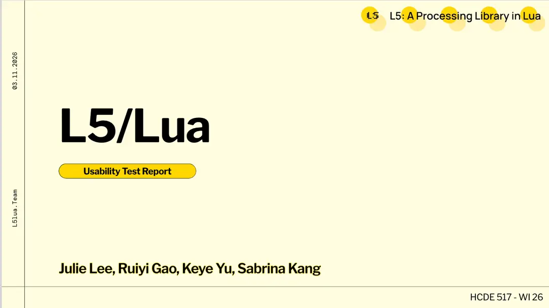 L5 usability studies report cover