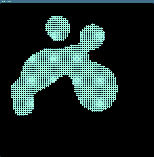 organic shapes moving around the canvas