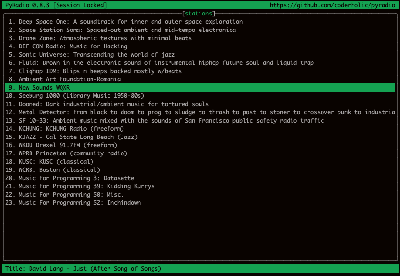 PyRadio screengrab