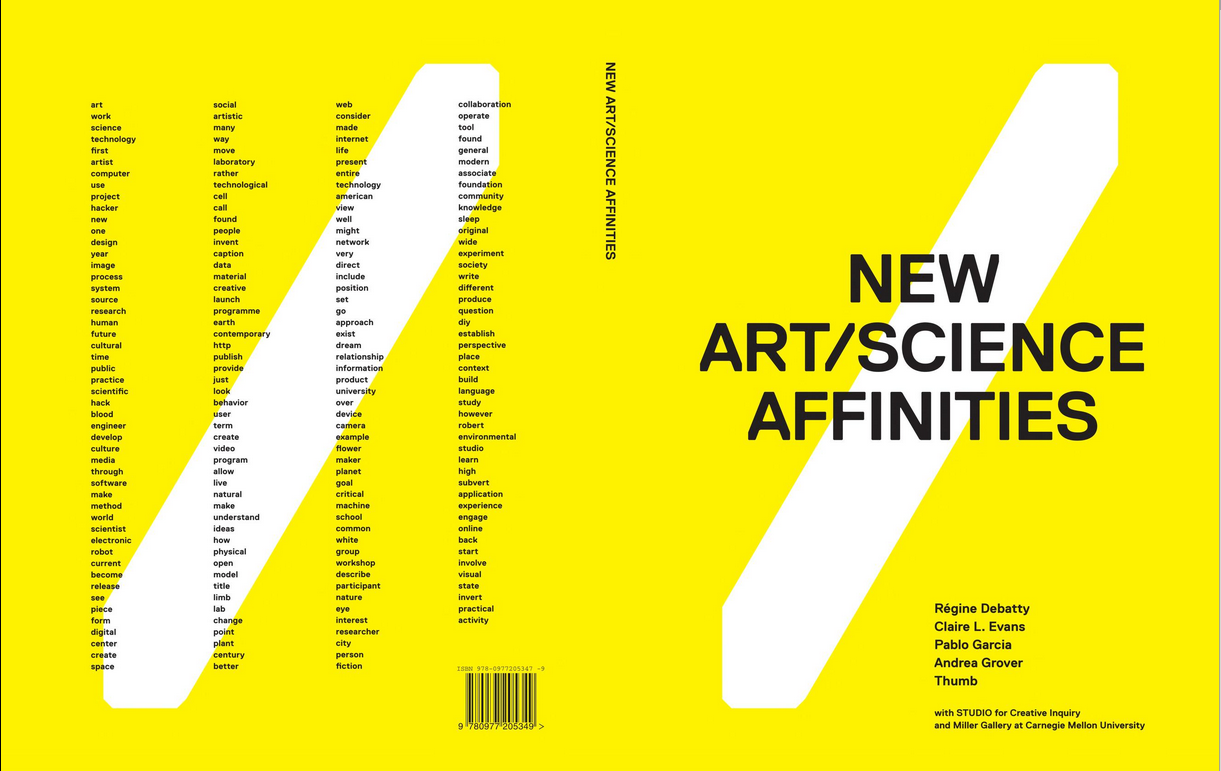 Yellow cover and back jacket with title New Art/Science Affinities