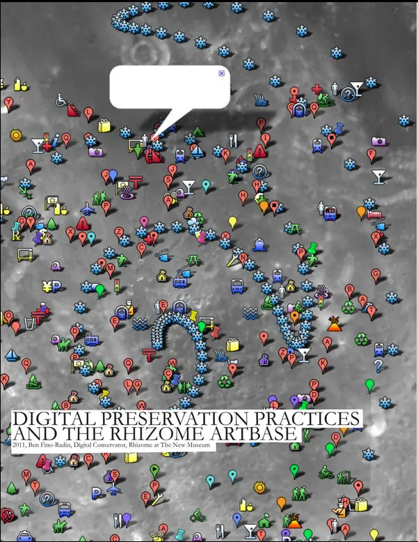 digital composition of digital map icons scattered on a gray background