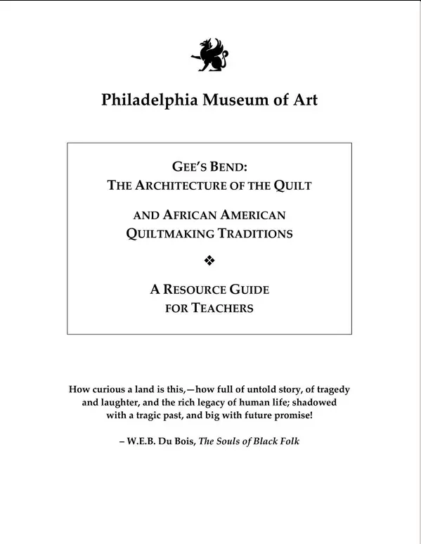 Cover of teaching guide for Gee’s Bend, The Architecture of the Quilt and African-American Quiltmaking Traditions