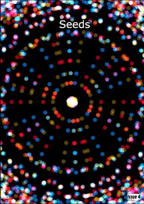 magazine cover with title Seeds and issue 4 and circular arrangement of variously colored circles centered and arrayed out