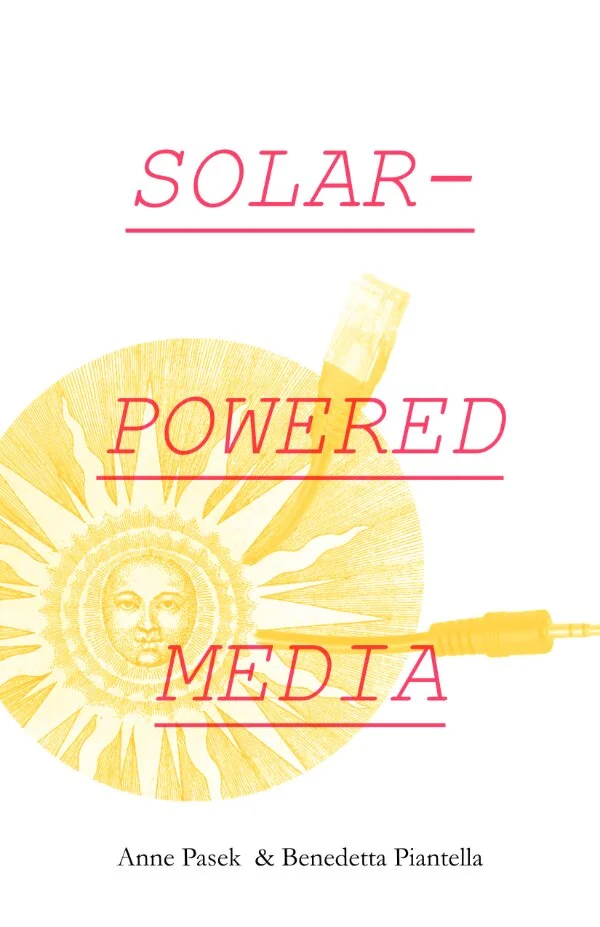 Cover of Solar Powered Media zine with smiling sun and an audio cable