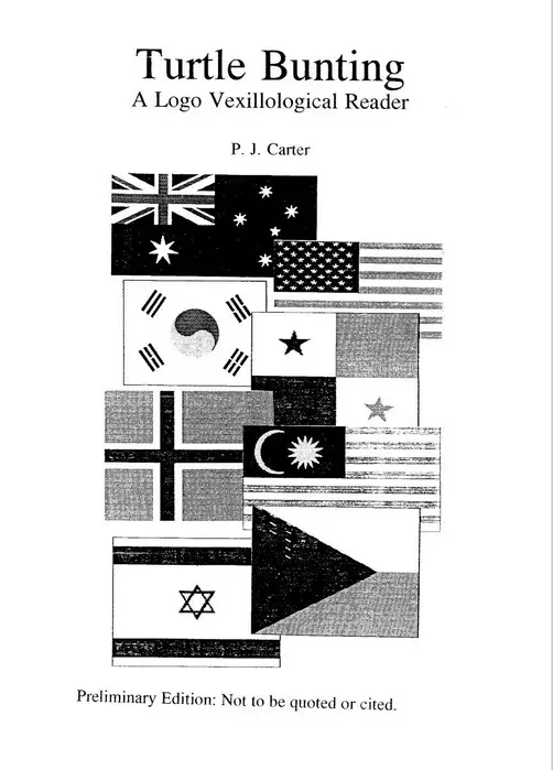 Cover of booklet showing flags of the world, black and white reproduction