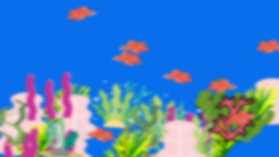 A virtual acquarium with 7 fish and coral