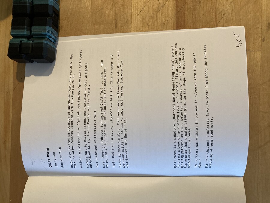 Intro page to quilt poems chapbook