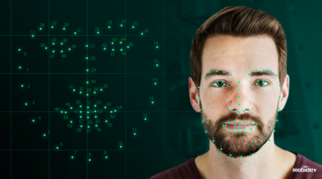 facial recognition data points tracking