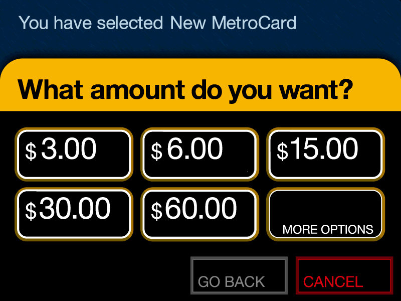 Metrocard interface