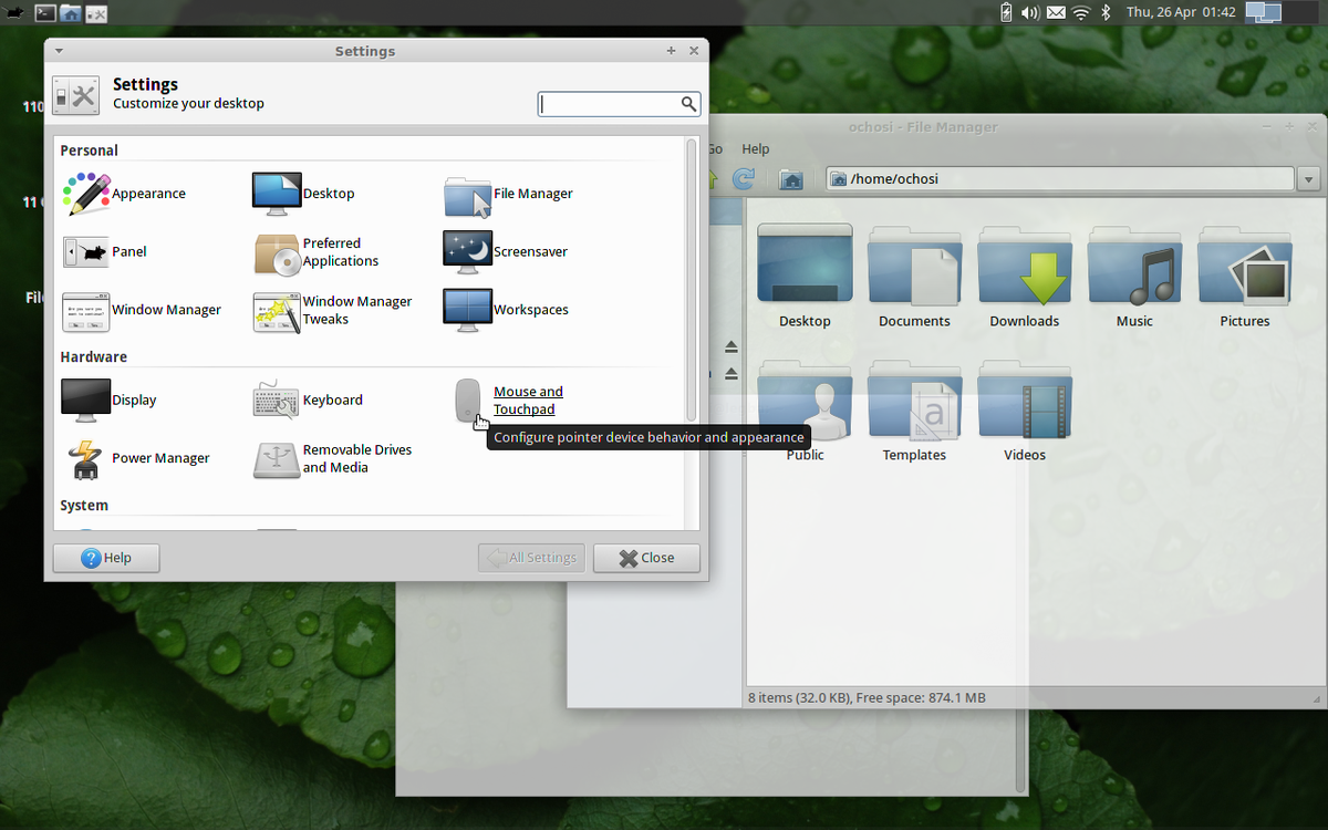 XFCE Desktop environment