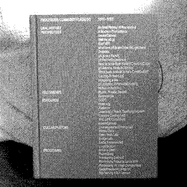 low res dithered image of a book