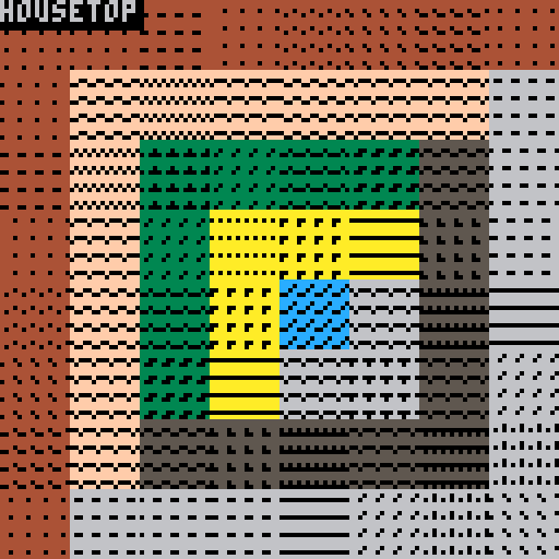 Housetop pattern quilt