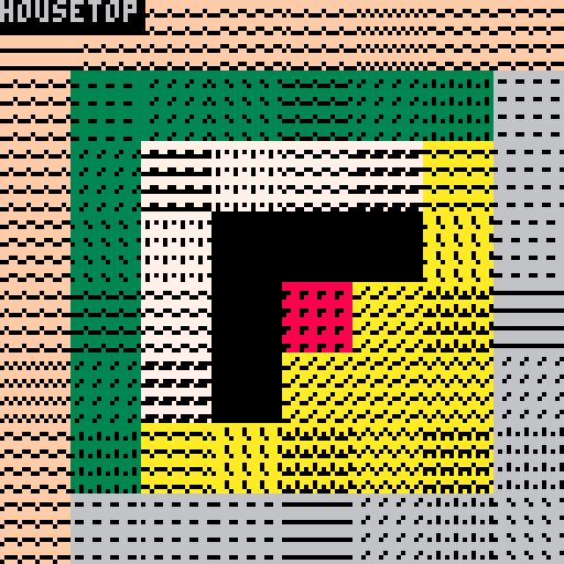 Housetop pattern quilt