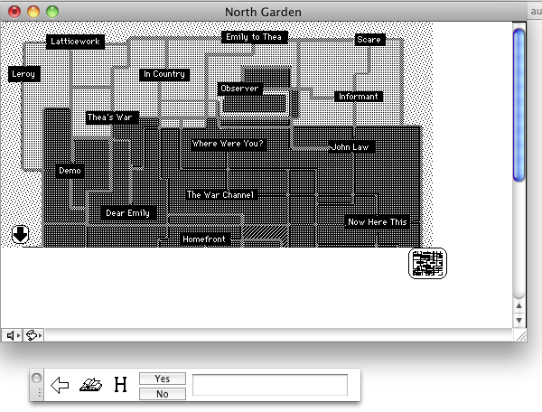 Victory garden mapping in 1990s Apple software, showing the section North Garden