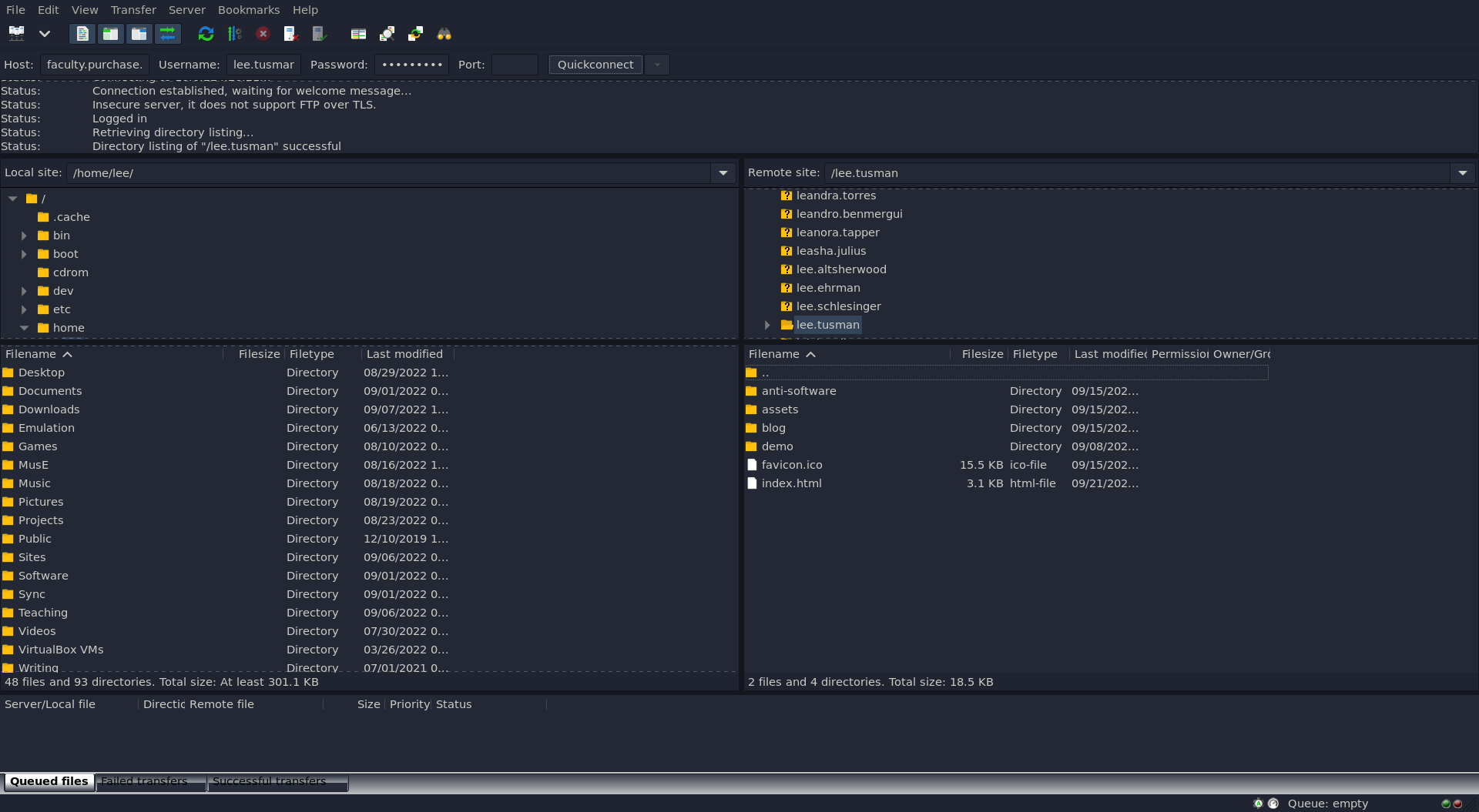 FileZilla screenshot