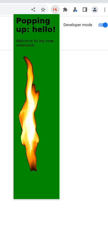 Basic extension example popup window