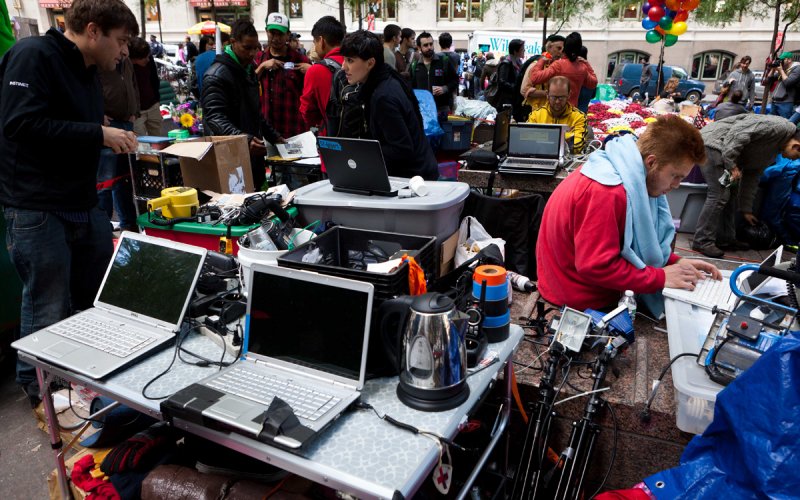 Occupy Wall Street internet station